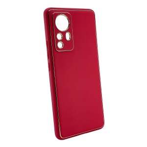 Nettech Xiaomi Mi 12 Pro Uyumlu Coco Leather Seri Arka Koruma Kılıf (Kırmızı) NT-99681