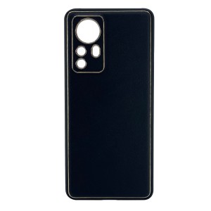 Nettech Xiaomi Mi 12 Pro Uyumlu Coco Leather Seri Arka Koruma Kılıf (Siyah) NT-99680
