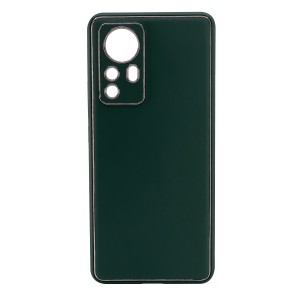 Nettech Xiaomi Mi 12 Pro Uyumlu Coco Leather Seri Arka Koruma Kılıf (Yeşil) NT-99683