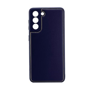 Nettech Samsung Galaxy S22 Uyumlu Coco Leather Seri Arka Koruma Kılıf (Derin Mor) NT-99852