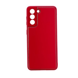 Nettech Samsung Galaxy S21 Uyumlu Coco Leather Seri Arka Koruma Kılıf (Kırmızı) NT-87820