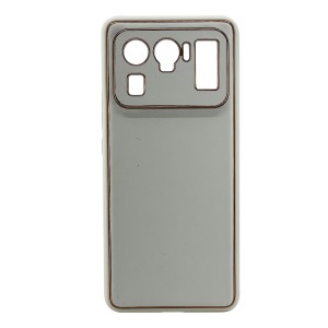 Nettech Xiaomi Mi 11 Ultra Uyumlu Coco Leather Seri Arka Koruma Kılıf (Gold) NT-99709