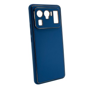Nettech Xiaomi Mi 11 Ultra Uyumlu Coco Leather Seri Arka Koruma Kılıf (Lacivert) NT-99708
