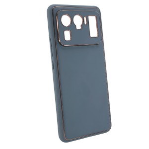 Nettech Xiaomi Mi 11 Ultra Uyumlu Coco Leather Seri Arka Koruma Kılıf (Gri) NT-99705