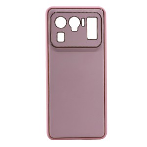 Nettech Xiaomi Mi 11 Ultra Uyumlu Coco Leather Seri Arka Koruma Kılıf (Pembe) NT-99702