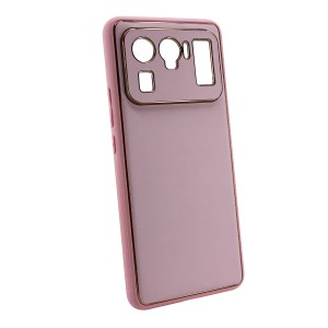 Nettech Xiaomi Mi 11 Ultra Uyumlu Coco Leather Seri Arka Koruma Kılıf (Pembe) NT-99702
