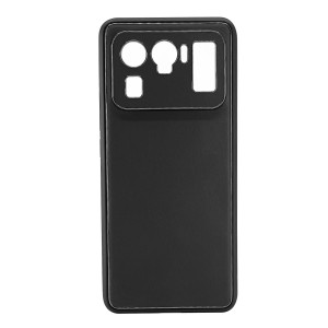 Nettech Xiaomi Mi 11 Ultra Uyumlu Coco Leather Seri Arka Koruma Kılıf (Siyah) NT-99700