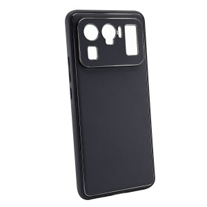 Nettech Xiaomi Mi 11 Ultra Uyumlu Coco Leather Seri Arka Koruma Kılıf (Siyah) NT-99700