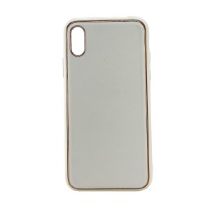 Nettech Apple iPhone X Uyumlu Coco Leather Seri Arka Koruma Kılıf (Gold) NT-99607