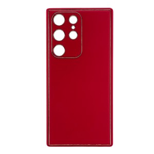 Nettech Samsung Galaxy S23 Ultra Uyumlu Coco Leather Seri Arka Koruma Kılıf (Kırmızı) NT-99844