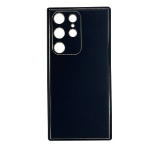 Nettech Samsung Galaxy S23 Ultra Uyumlu Coco Leather Seri Arka Koruma Kılıf (Siyah) NT-99843