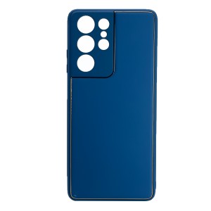 Nettech Samsung Galaxy S21 Ultra Uyumlu Coco Leather Seri Arka Koruma Kılıf (Lacivert) NT-99833