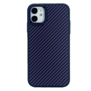 Nettech Apple iPhone 11 Uyumlu Metal Kamera Çerçeveli Magsafe Karbon Fiber Arka Koruma Kılıf (Mor) NT-101984