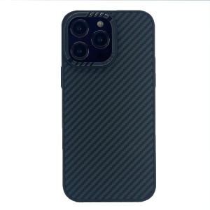 Nettech Apple iPhone 14 Pro Uyumlu Metal Kamera Çerçeveli Magsafe Karbon Fiber Arka Koruma Kılıf (Siyah) NT-101991
