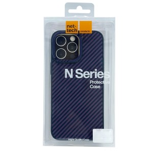 Nettech Apple iPhone 14 Plus Uyumlu Metal Kamera Çerçeveli Magsafe Karbon Fiber Arka Koruma Kılıf (Derin Mor) NT-102000