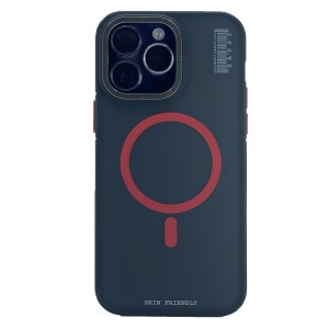 Nettech Apple iPhone 14 Pro Max Uyumlu Metal Çerçeveli Skın Frıendly Magsafe Seri Arka Koruma Kılıf (Kırmızı) NT-101982