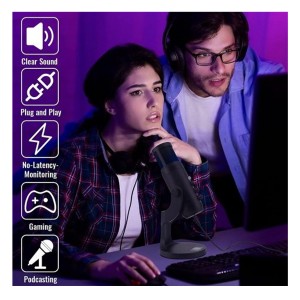 Nettech MC-PW9 Plastik Rgb Mikrofon (Siyah) NT-101900