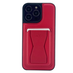 Nettech Apple iPhone 14 Pro Max Uyumlu Deri Purse Seri Arka Koruma Kılıf (Kırmızı) NT-101357