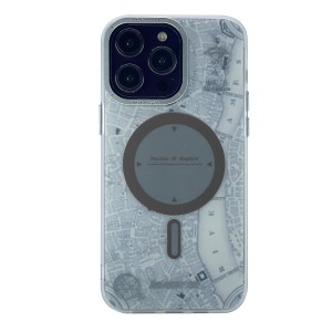 Nettech Apple iPhone 14 Pro Uyumlu Pusula Magsafe Seri Arka Koruma Kılıf (Gri) NT-101613