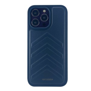 Nettech Apple iPhone 13 Pro Uyumlu Lynko Co Deri Seri Arka Koruma Kılıf (Mavi) NT-101705