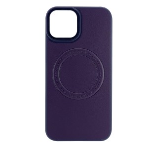 Nettech Apple iPhone 11 Uyumlu Manyetik Deri Magsafe Seri Arka Koruma Kılıf (Mor) NT-101360