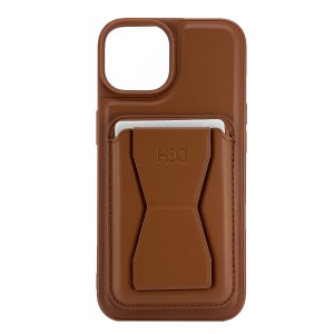 Nettech Apple iPhone 14 Uyumlu Deri Purse Seri Arka Koruma Kılıf (Kahverengi) NT-101346