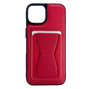 Nettech Apple iPhone 14 Uyumlu Deri Purse Seri Arka Koruma Kılıf (Kırmızı) NT-101345