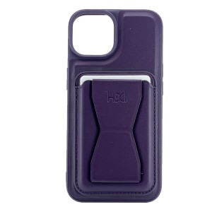 Nettech Apple iPhone 13 Uyumlu Deri Purse Seri Arka Koruma Kılıf (Mor) NT-101324