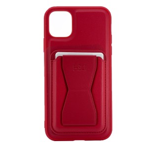 Nettech Apple iPhone 11 Uyumlu Deri Purse Seri Arka Koruma Kılıf (Kırmızı) NT-101321