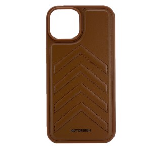 Nettech Apple iPhone 14 Uyumlu Lynko Co Deri Seri Arka Koruma Kılıf (Kahverengi) NT-101717