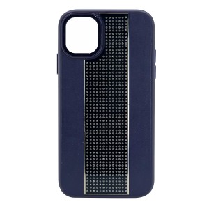 Nettech Apple iPhone 13 Uyumlu Taşlı Deri Seri Arka Koruma Kılıf (Mor) NT-101502
