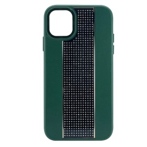 Nettech Apple iPhone 11 Uyumlu Taşlı Deri Seri Arka Koruma Kılıf (Yeşil) NT-101456