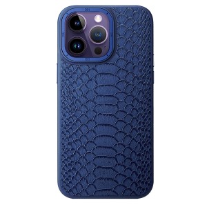 Nettech Apple iPhone 14 Pro Max Uyumlu Spor Deri Seri Arka Koruma Kılıf (Lacivert) NT-101453