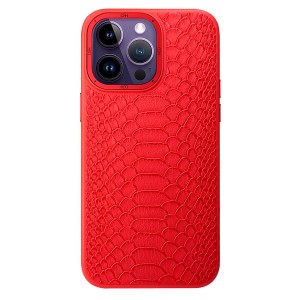 Nettech Apple iPhone 14 Pro Max Uyumlu Spor Deri Seri Arka Koruma Kılıf (Kırmızı) NT-101452