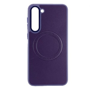 Nettech Samsung Galaxy S23 Plus Uyumlu Manyetik Deri Magsafe Seri Arka Koruma Kılıf (Mor) NT-101423