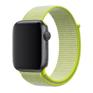 Nettech Apple Watch Seri 40/38 mm Uyumlu İp Örgülü Kordon (Neon Yeşil) NT-103047