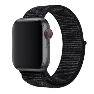 Nettech Apple Watch Seri 44/42 mm Uyumlu İp Örgülü Kordon (Siyah) NT-92050