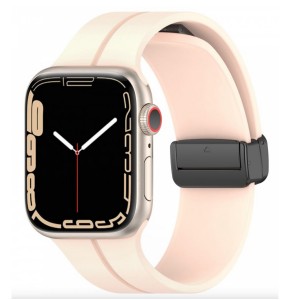 Nettech Apple Watch Seri 44/42 mm Uyumlu Silikon Kordon (Pembe) NT-102985