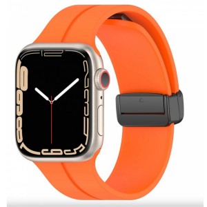 Nettech Apple Watch Seri 44/42 mm Uyumlu Silikon Kordon (Turuncu) NT-102984