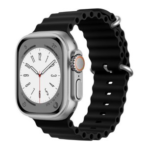 Nettech Apple Watch Series 41 mm Uyumlu Silikon Kordon (Siyah) NT-102963