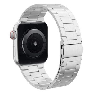 Nettech Apple Watch Seri 42/44 mm Uyumlu Metal Kordon (Gri-Sarı) NT-92307