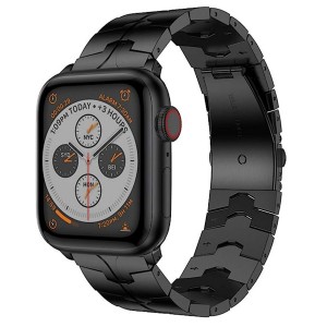 Nettech Apple Watch Seri 44/42 mm Uyumlu Metal Kordon (Siyah) NT-102937