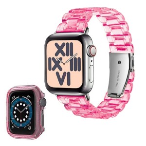 Nettech Apple Watch Series 41 mm Uyumlu Kasa Korumalı Kordon (Pembe) NT-103004