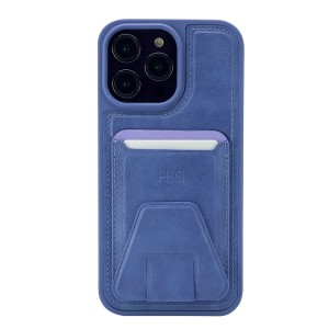 Nettech Apple iPhone 13 Pro Max Uyumlu Suni Deri Kartlık Arka Koruma Kılıf (Lila) NT-101533
