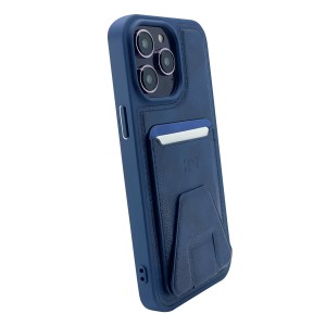 Nettech Apple iPhone 13 Pro Uyumlu Suni Deri Arka Koruma Kılıf (Lacivert) NT-101528