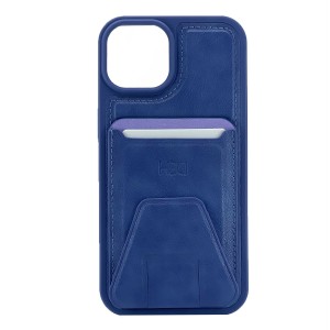 Nettech Apple iPhone 14 Uyumlu Suni Deri Kartlık Arka Koruma Kılıf (Lila) NT-101539