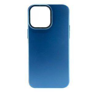 Nettech Apple iPhone 14 Pro Uyumlu Spray Metal Çerçeveli Deri Serisi Arka Koruma Kılıf (Sierra Mavisi) NT-101597