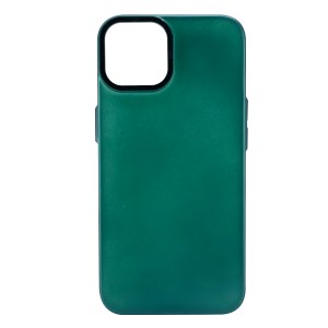 Nettech Apple iPhone 12 Uyumlu Spray Metal Çerçeveli Deri Serisi Arka Koruma Kılıf (Yeşil) NT-101569
