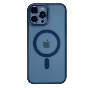 Nettech Apple iPhone 13 Pro Max Uyumlu Orjin Case MagSafe Manyetik Arka Koruma Kılıf (Mavi) NT-101271