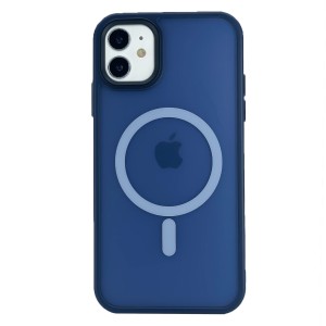 Nettech Apple iPhone 11 Uyumlu Mat Renkli MagSafe Arka Koruma Kılıf (Lacivert) NT-101305